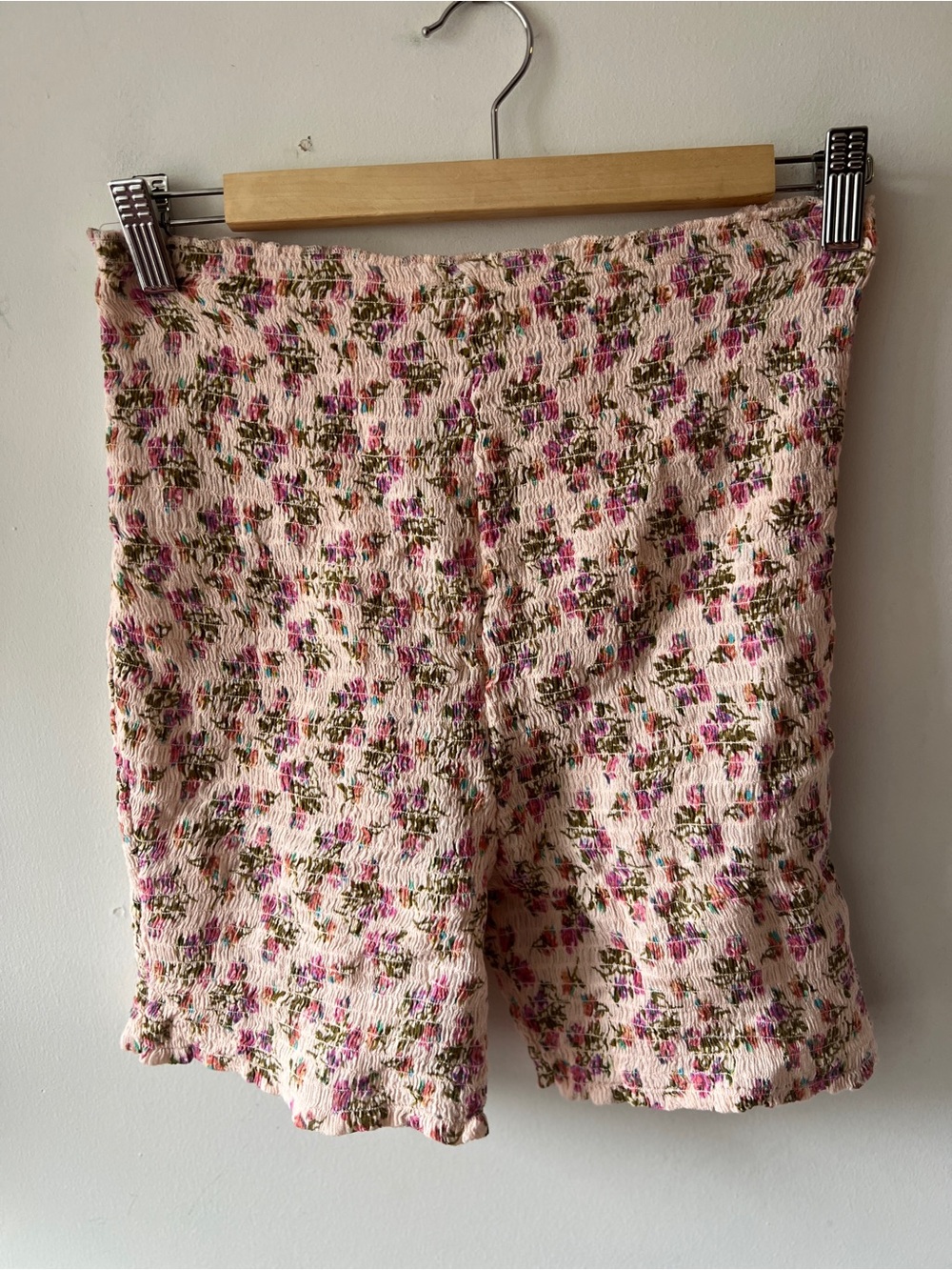 Free People One Smocked Floral Bloomer Style Shorts